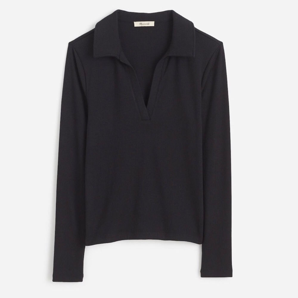 Madewell Black Polo Top (NWT)